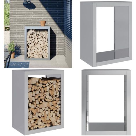 Leñero acero galvanizado 60x40x80 cm - Leña - Almacenamiento de leña