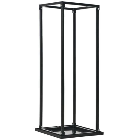 Leñero con base acero negro 37x37x113 cm
