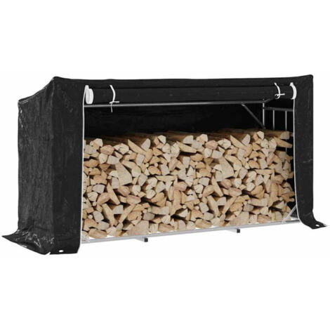 Leñero cubierta lluvia 200,5x60,5x110,5 cm acero galvanizado vidaXL