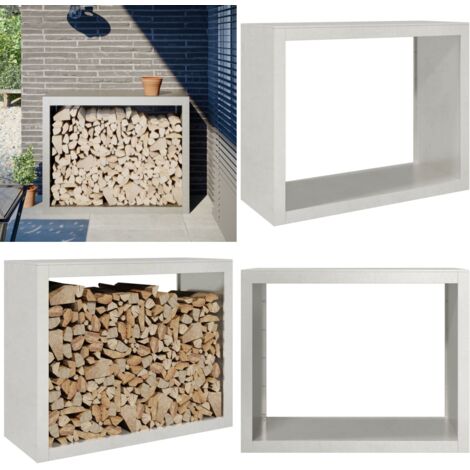 Leñero de acero inoxidable 100x40x80 cm - Almacenamiento de leña - Estante para leña