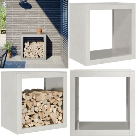 Leñero de acero inoxidable 60x40x60 cm - Almacenamiento de leña - Estante para leña