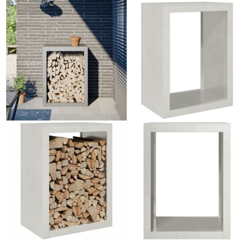 Leñero de acero inoxidable 60x40x80 cm - Almacenamiento de leña - Estante para leña