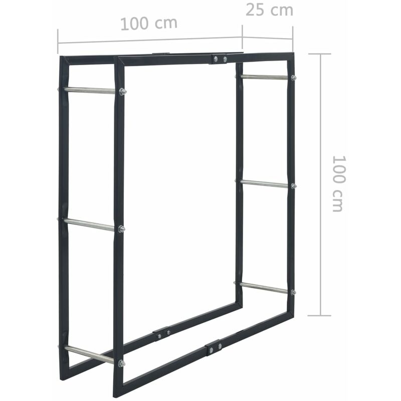 

Lenero de acero negro 100x25x100 cm