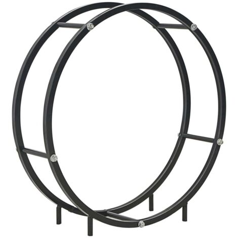 Leñero de acero negro 70x20x70 cm