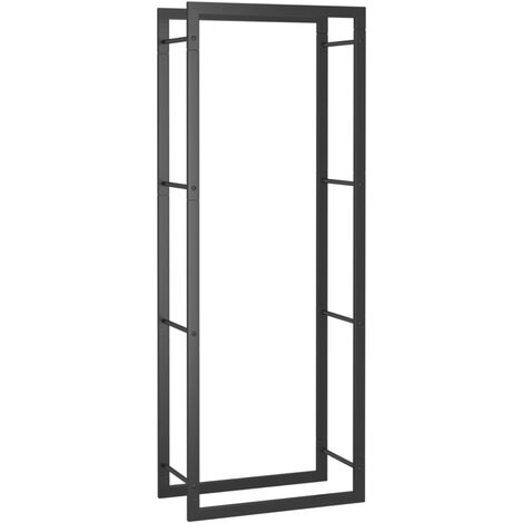 Leñero de acero negro mate 50x28x132 cm vidaXL