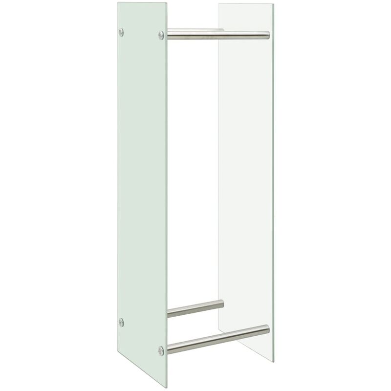 

vidaXL Leñero de vidrio blanco 40x35x120 cm - Blanco