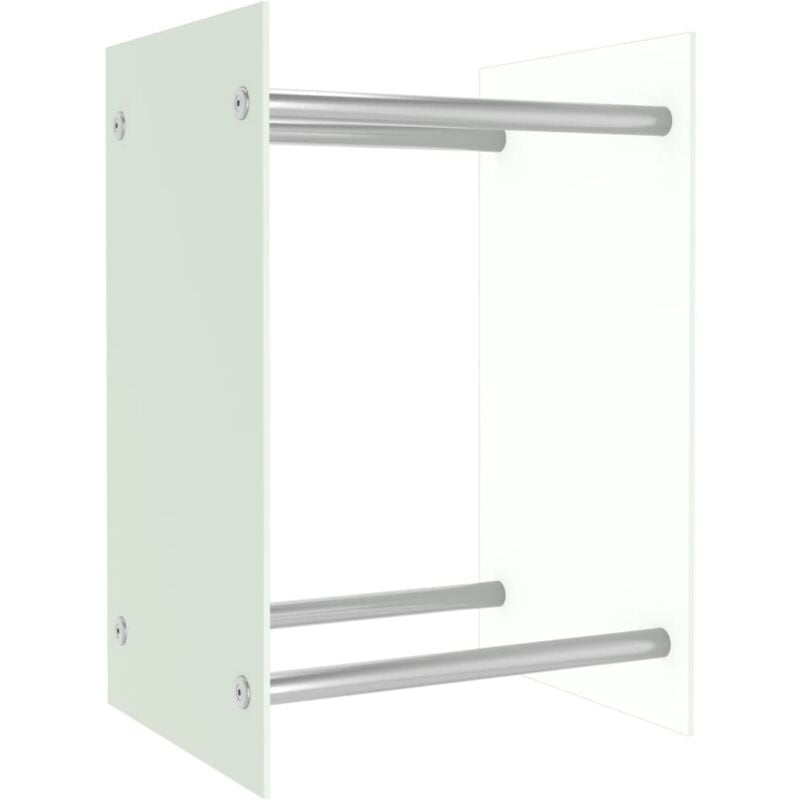 

Leñero de vidrio blanco 40x35x60 cm - Blanco - Vidaxl