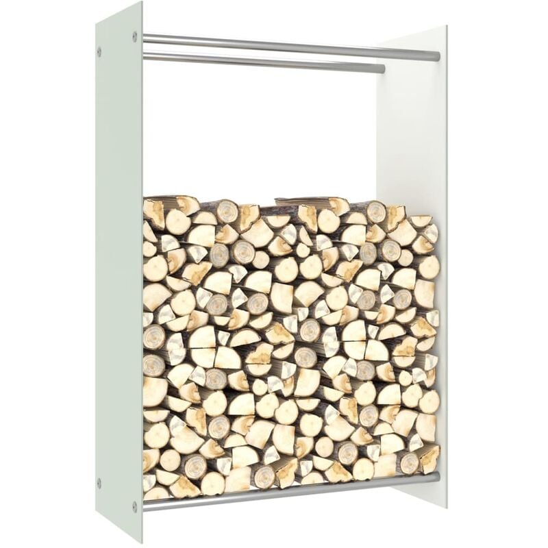 

Leñero de vidrio blanco 80x35x120 cm