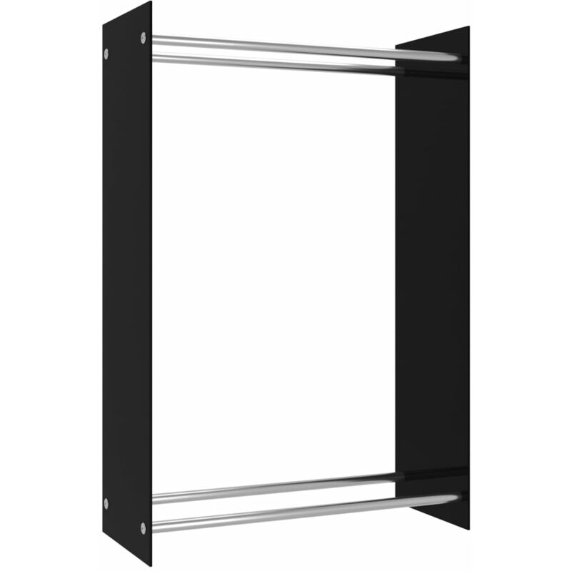 

Leñero de vidrio negro 80x35x120 cm
