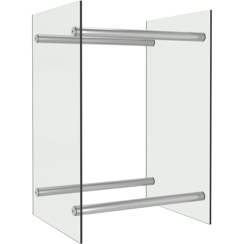 

Leñero de vidrio transparente 40x35x60 cm - Transparente - Vidaxl