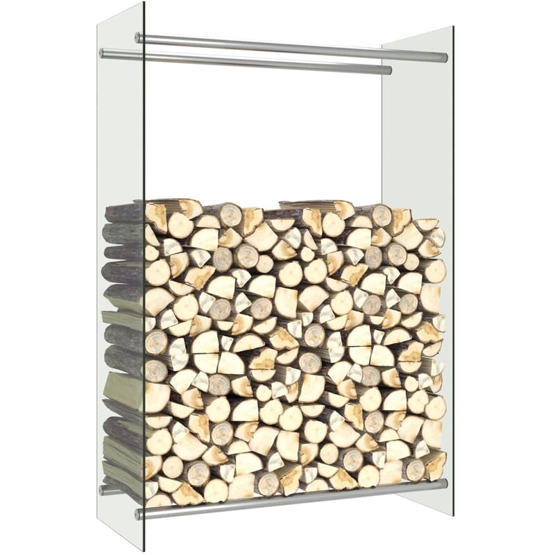 

Leñero de vidrio transparente 80x35x120 cm