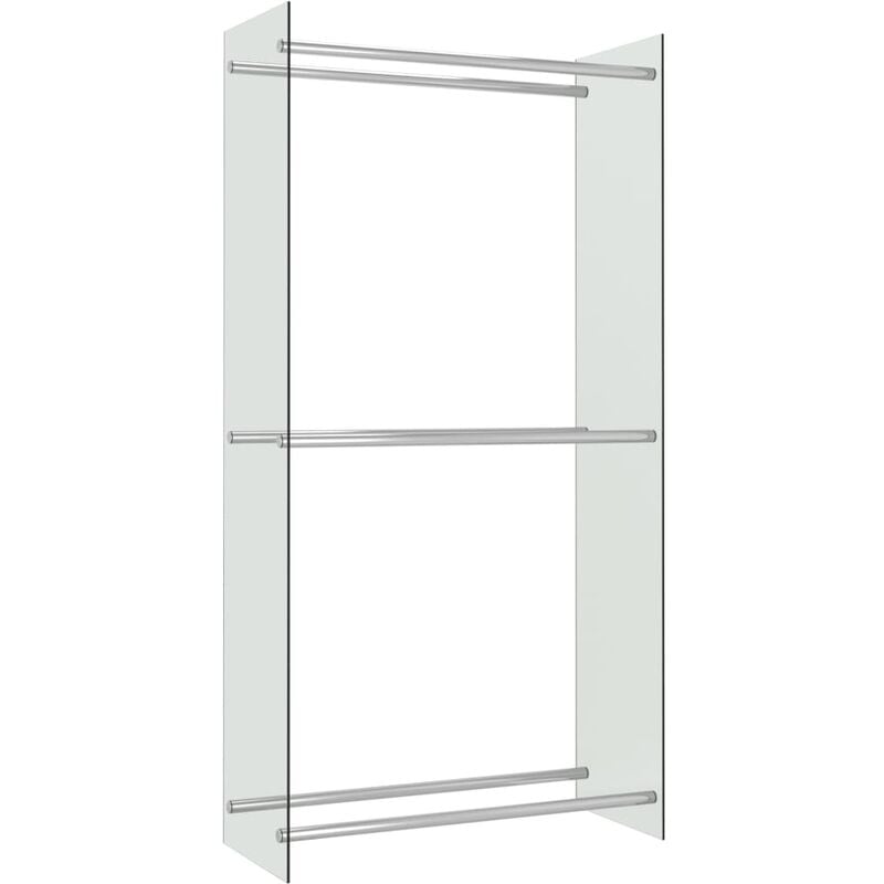 

vidaXL Leñero de vidrio transparente 80x35x160 cm - Transparente