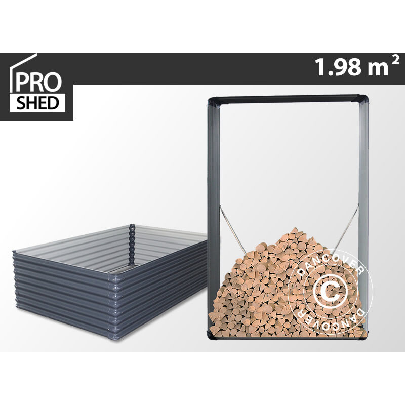 

Leñero exterior/arriate elevado de flores 1,10x0,52x1,80m ProShed®, Antracita