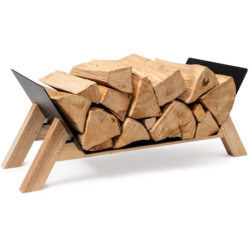 

Leñero Firebowl Langdon Wood Black 68x38x34 cm, hierro y madera