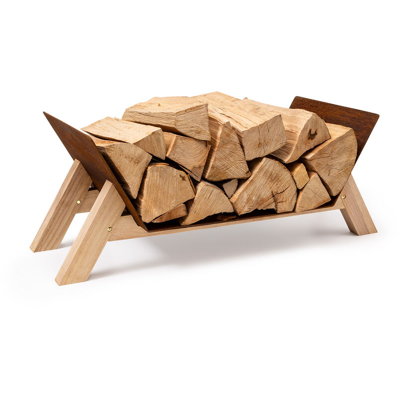 

Leñero Firebowl Langdon Wood Rust 68x38x34 cm, hierro y madera