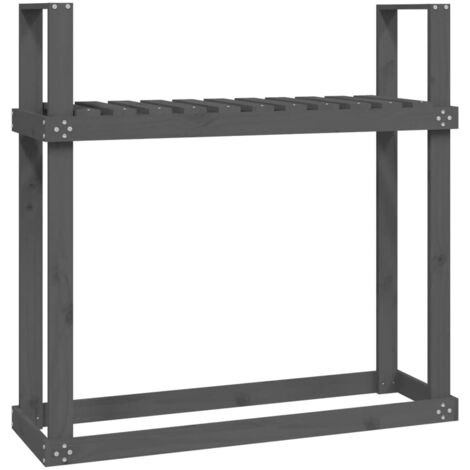 Leñero leñero organizador de almacenaje 110 x 35 x 1085 cm madera de pino Pino gris 020045120