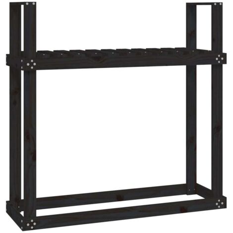 Leñero leñero organizador de almacenaje 110 x 35 x 1085 cm madera de pino Pino negro 020045121