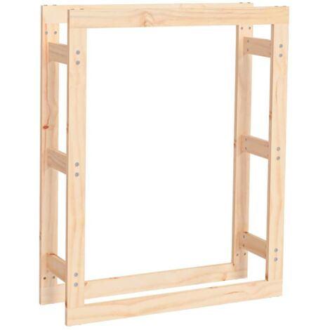 Leñero leñero organizador de almacenaje 80 x 25 x 100 cm madera maciza de pino Natural 020045133