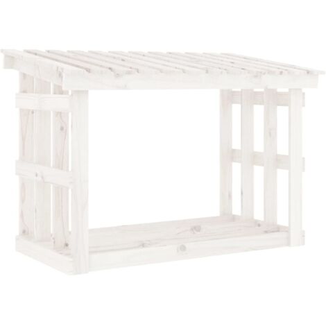 Leñero leñero organizador de almacenamiento 108 x 645 x 77 cm madera de pino blanco 020045105