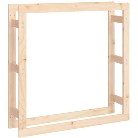 Leñero Organizador de Almacenamiento 100 x 25 x 100 cm Madera de Pino Natural 020045098