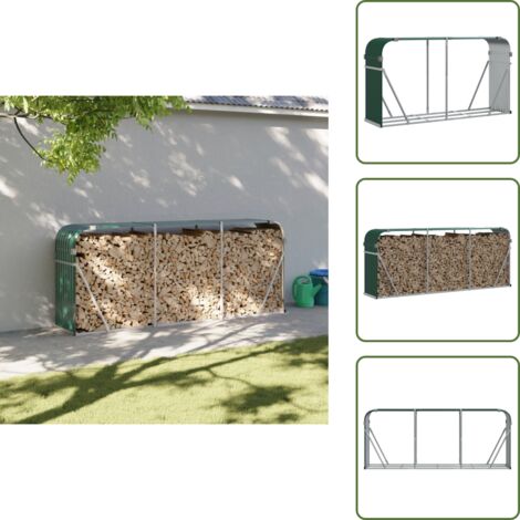 Leñero verde - vidaXL Leñero de acero galvanizado verde 234x45x100 cm - Leñero galvanizado