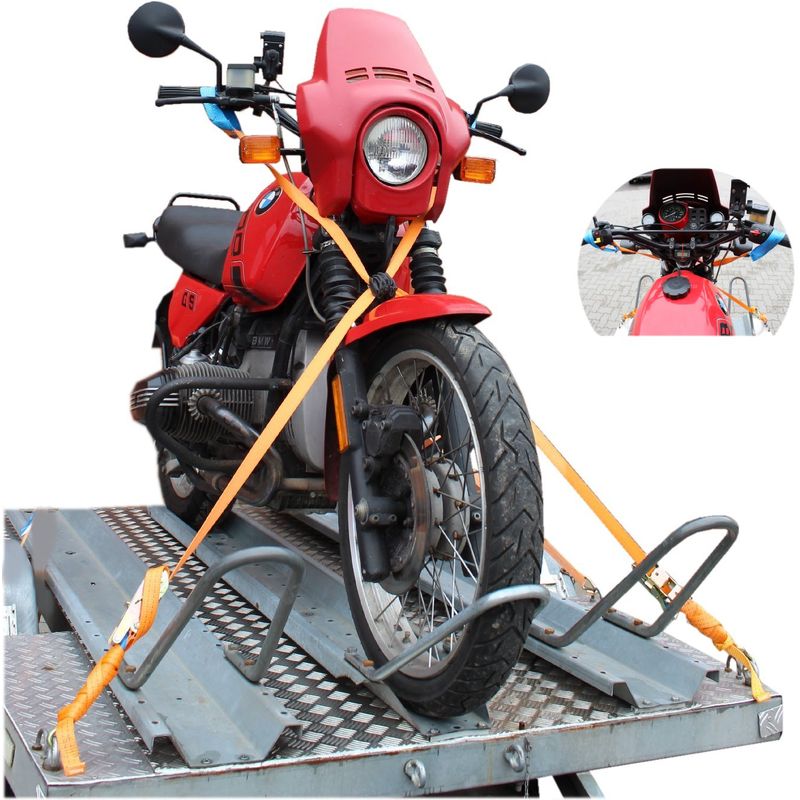 Lenker Verzurrsystem Spanngurt für Motorrad Motorradspanngurt ORANGE