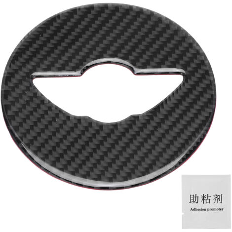 Lenkrad-Emblem-Aufkleber, Yosoo Carbonfaser-Lenkrad-Mittelemblem-Aufkleber, Auto-Innenausstattung für Mini F-Serie Lenkrad-Mittelemblem-Dekor.
