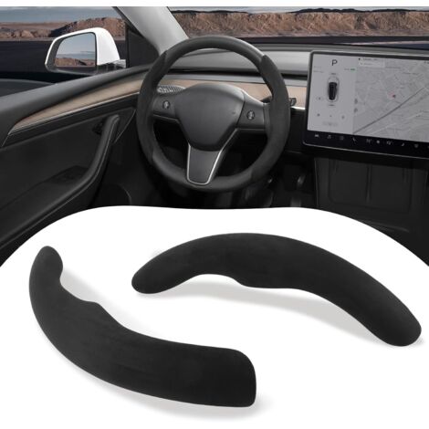 Lenkrad für Tesla Model 3 Model Y Lenkradbezug, Lenkradschutz, Beflockung, rutschfest, Innenausstattung, Zubehör 2019–2024