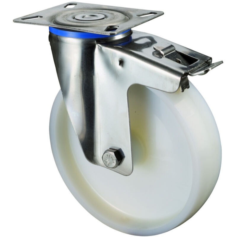 Image of Lenkrolle mit Fst. Edelst.Rad-d 125mm 150KG Tragfür - Bs Rollen