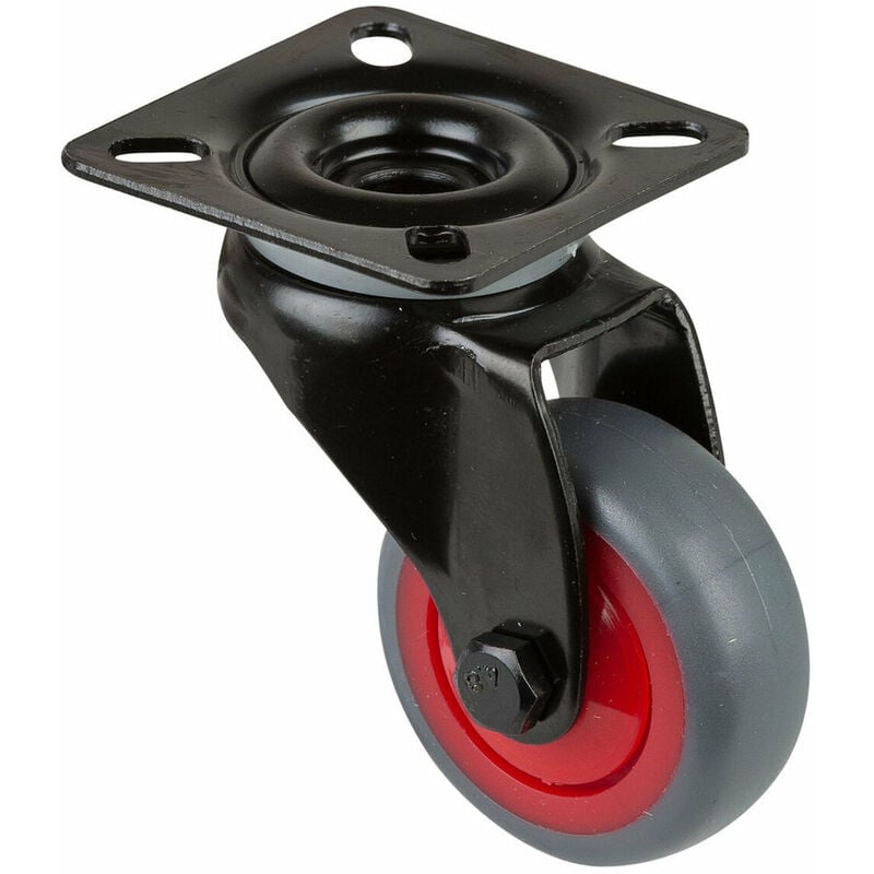 Image of Bs Rollen Gmbh - bs-r Apparate-Lenkrolle, Gehäuse schwarz, Rad ø 50 thermoplastisch,50kg