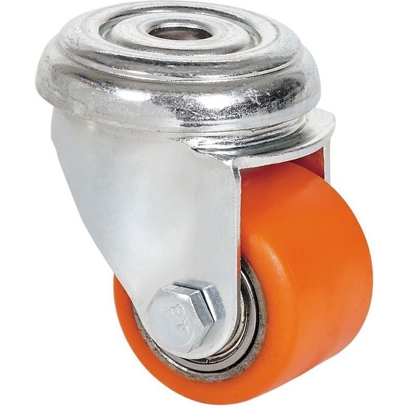 Image of Lenkrolle mit Loch, Kugellager, orange, max. Tragkraft 100 kg, ø 3,5 cm