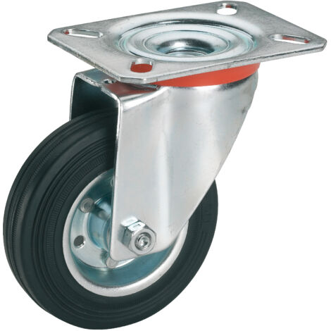 Lenkrolle mit Platte 100 x 30 mm, Tragkr. 70 kg Möbelrollen