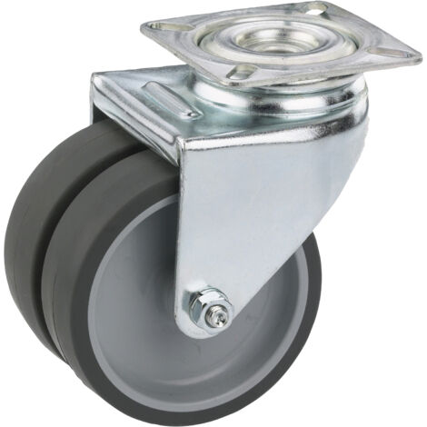 Lenkrolle mit Platte 75 x 25 mm, Tragkr. 100 kg Möbelrollen