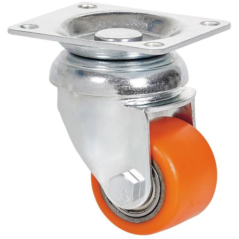 Image of Lenkrolle mit Platte, Kugellager, orange, max. Tragkraft 100 kg, ø 3,5 cm