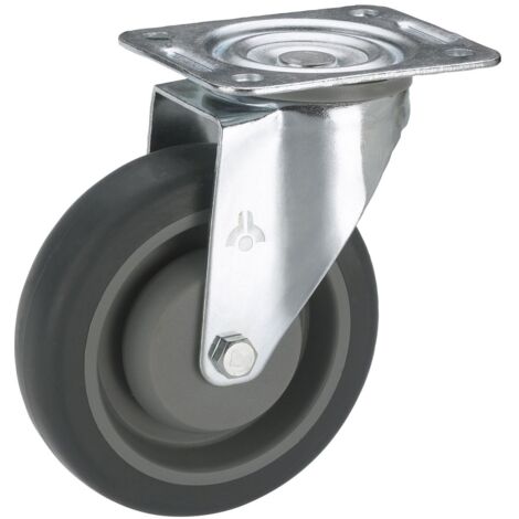 Lenkrolle TPE Rad ø 80mm Transportrolle Möbelrolle Tragkraft 140 kg Stahlblech