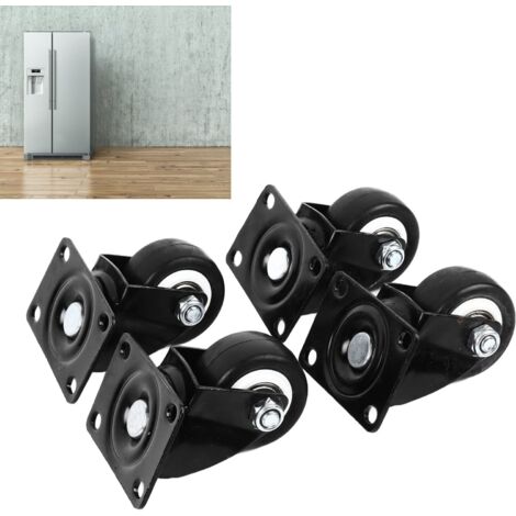 Lenkrollen mit PVC-Rädern für Kühlschränke – 4 x 2,5 Zoll, geräuscharm, 360° drehbar, robust, markenlos