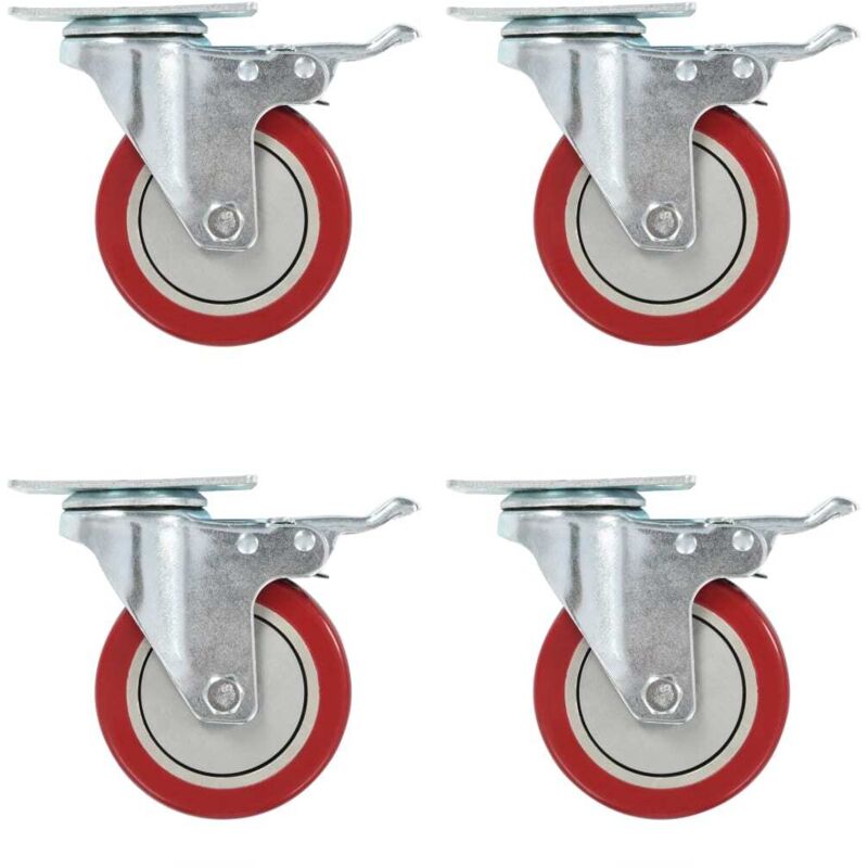 vidaXL Lenkrollen mit Bremsen 4 Stk. 100 mm