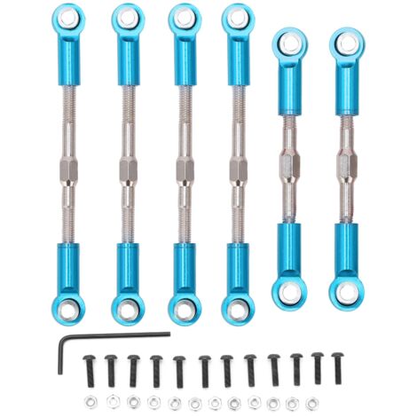Lenkstange aus Metall für RC-Servo, kompatibel mit WLtoys 144001, 124018 und 124019, Modellauto im Maßstab 1:14, blau