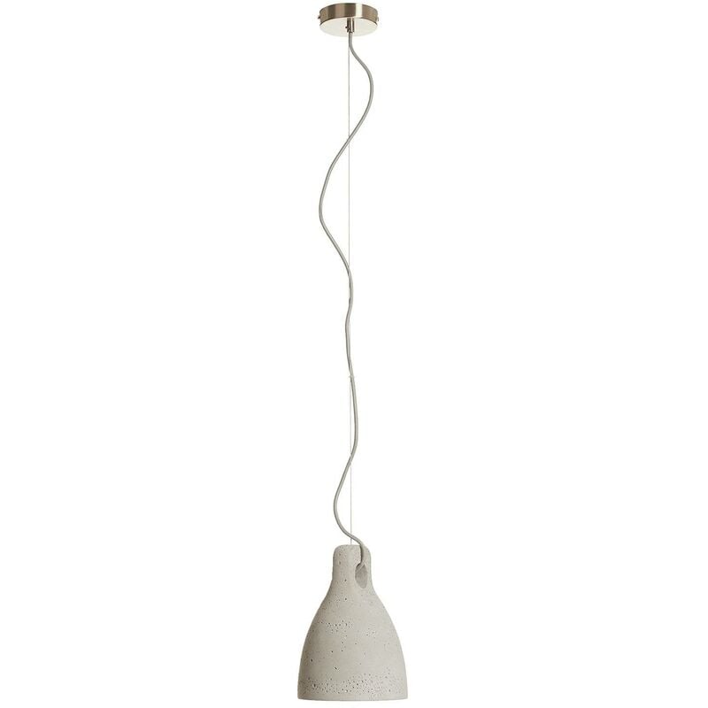 Image of Lenna - lampada a sospensione, calcestruzzo grigio - grigio calcestruzzo, nichel satinato - Lindby