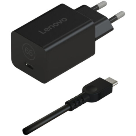 Lenovo Adattatore GaN Nano 65W USB-C 40AWGN65EU Nero Compatto Ricarica Rapida