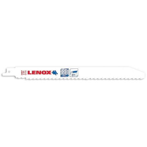 Lenox Lame de scie sabre carbure pour matériaux de maçonnerie 300LC 300 x 50 x 1,2 1,5 DPP
