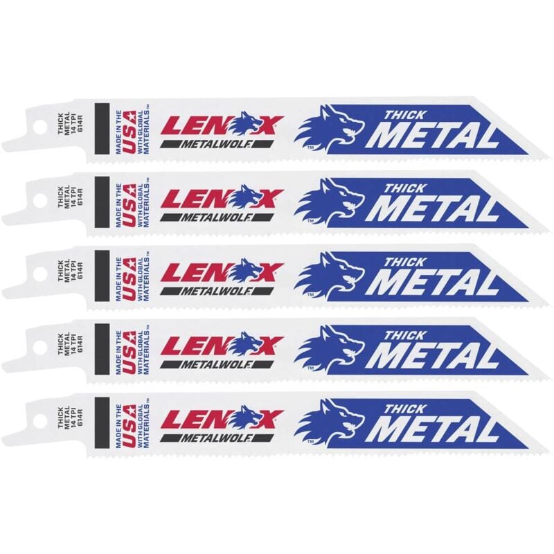 20564614R Lame de scie sabre bim pour métal 152x19x0.9 mm Longueur lame de scie 152 mm 5 pc(s) - Lenox