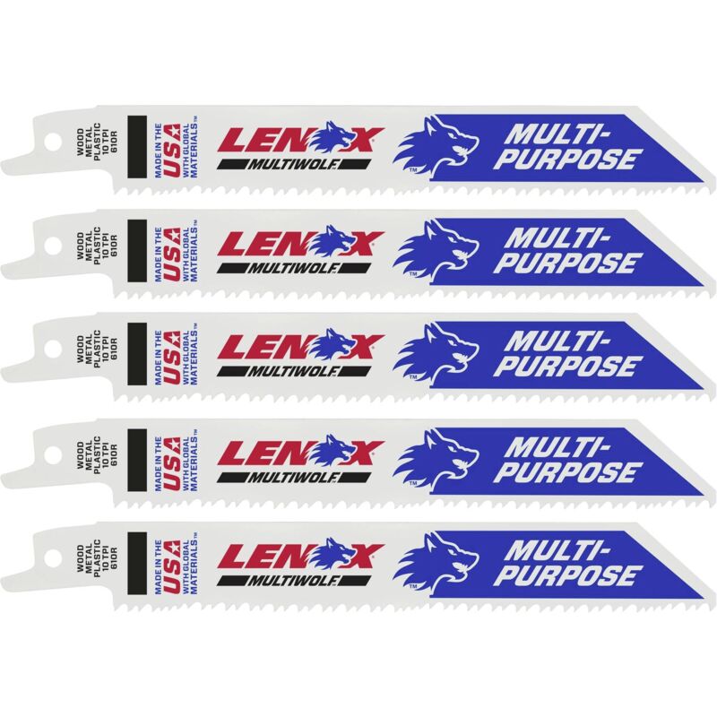 Lenox - Lame de scie sabre 152x19x0,9mm 10dents pack de 5 1 carte