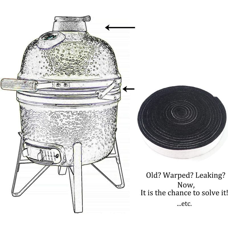 L'ensemble d'accessoires pour barbecue convient au fumeur de viande de poitrine/gril fumeur/joint de barbecue bague d'étanchéité de remplacement (3