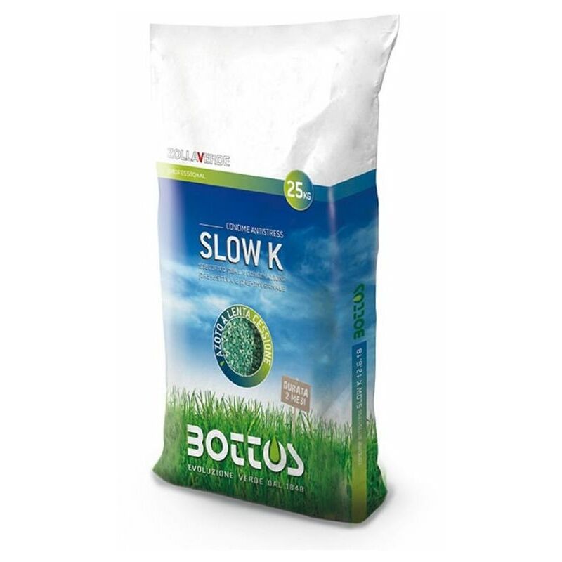 Bottos - Lent k 13-5-20 + 2 MgO - Engrais pour la pelouse de 25 Kg