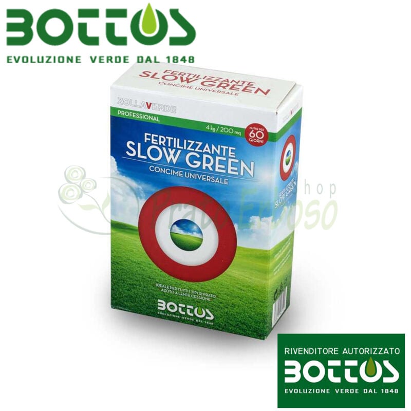 Bottos - Lent Vert 18-6-12 + 2 MgO - Engrais pour la pelouse de 4 Kg