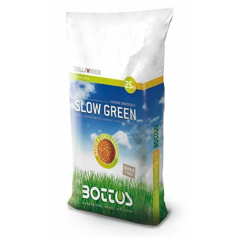Bottos - Lent Vert 22-5-10 + 2 MgO - Engrais pour la pelouse de 25 Kg