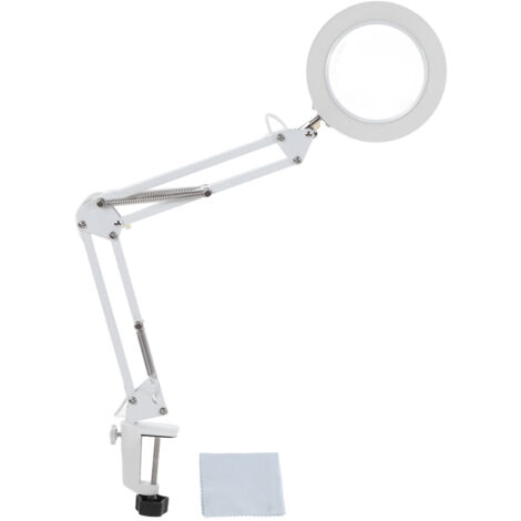 Lente d'ingrandimento 5X pieghevole con clip e luce regolabile, 3 temperature di colore e 11 livelli di luminosità per la casa.