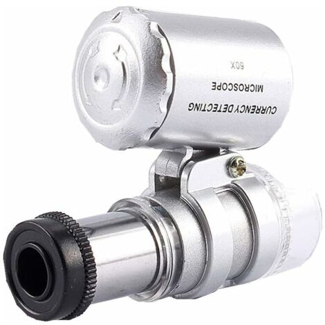 Lente d'ingrandimento 60x Mini lente d'ingrandimento, microscopio tascabile con luce UV a LED per gioiellieri