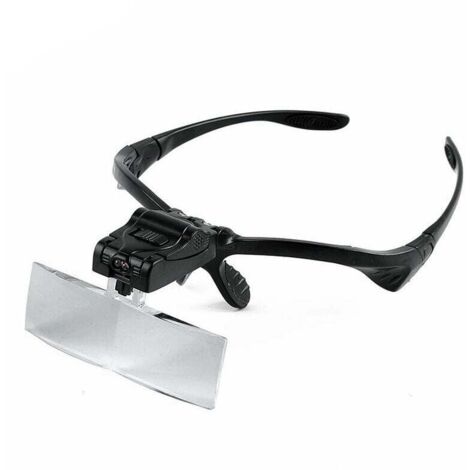 Lente d'ingrandimento Ahlsen con fascia e luce LED, supporto per la lettura a mani libere, lenti d'ingrandimento con 5 lenti staccabili per lettura, gioielli, osservazione